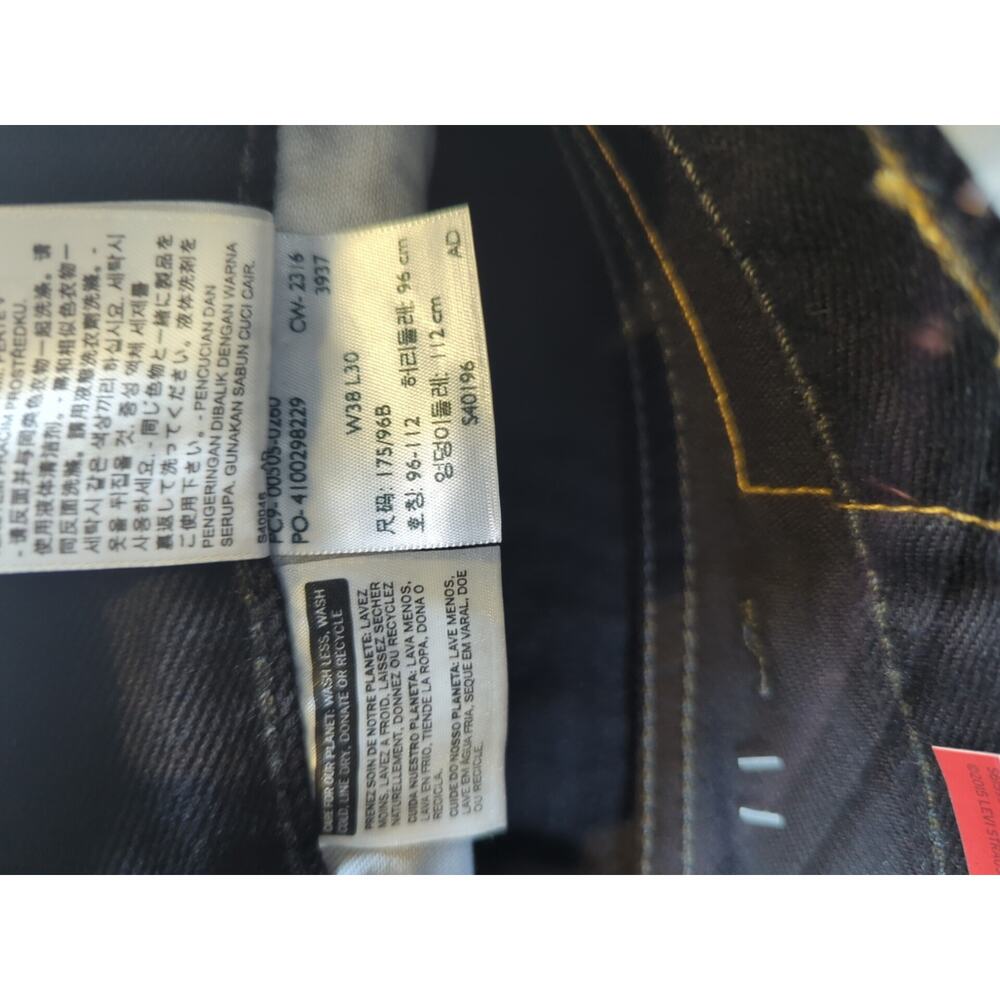 Levi's 505 Men's Regular Fit Straight Leg Jean, 38Wx30L - Black New - Picture 9 of 9